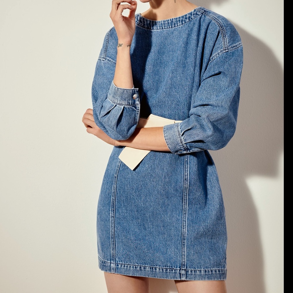 Zara belted denim dress